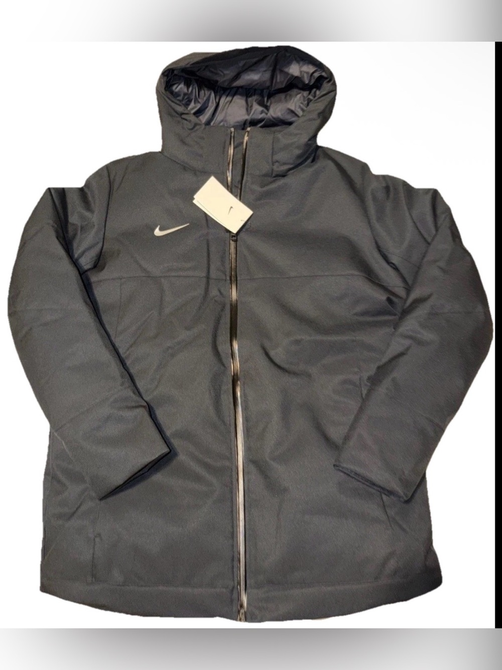 Nike 550 Down Parka Men’s Size Large Black Storm Fit Hooded Winter Jacket Coat